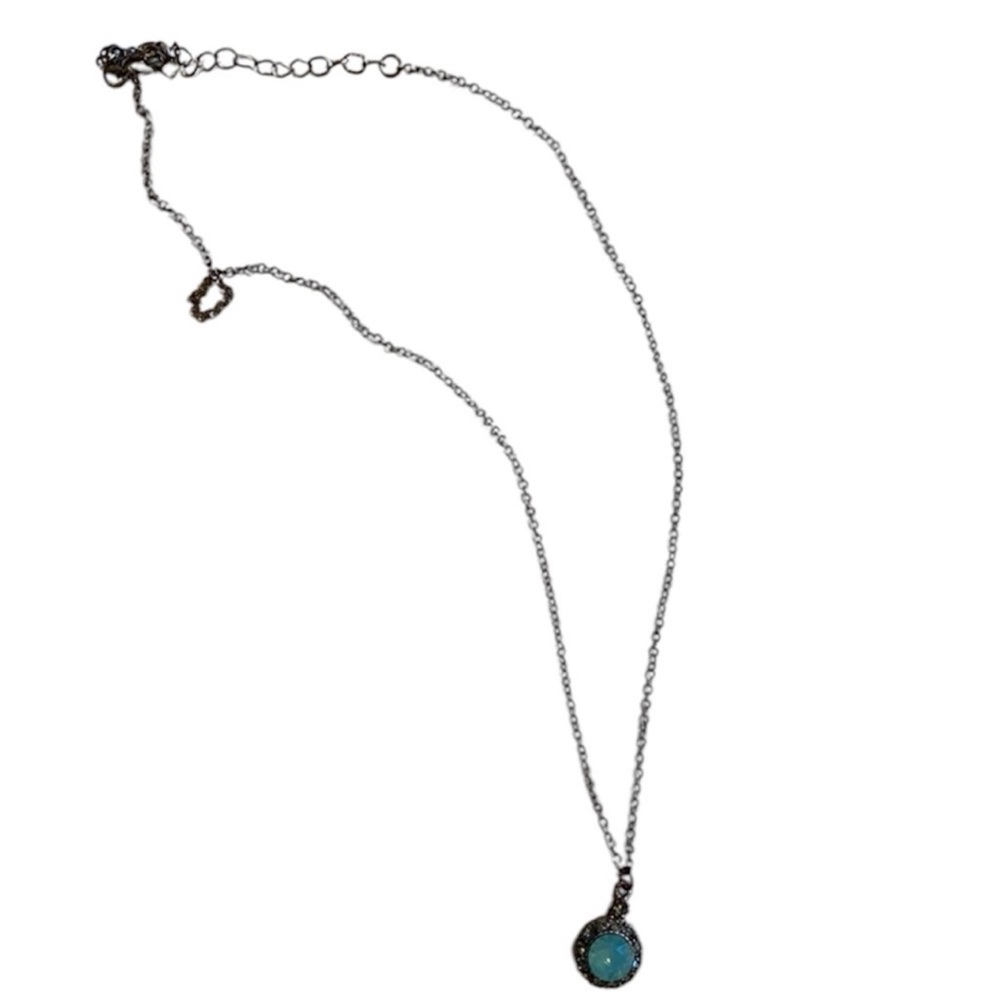 Silver Necklace with Turquoise Pendant